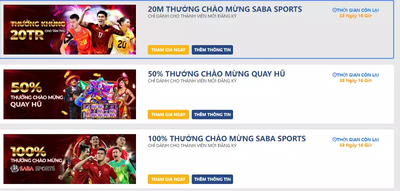 Các lựa chọn phần thưởng trên nền tảng 85Win - 85Win